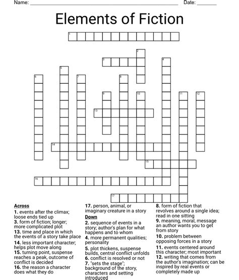 fiction crossword|fictional story crossword.